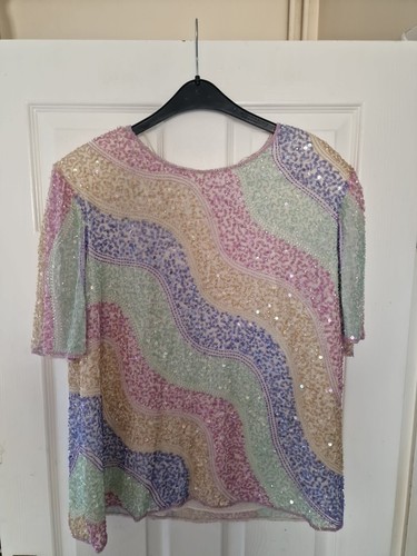 Ladies vintage silk sequined - silk,